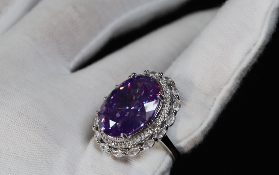 Purple Diamond Ring | Big Purple Diamond Ring | Purple Oval Diamond Ring