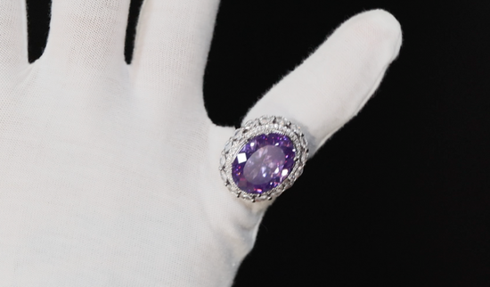 Purple Diamond Ring | Big Purple Diamond Ring | Purple Oval Diamond Ring