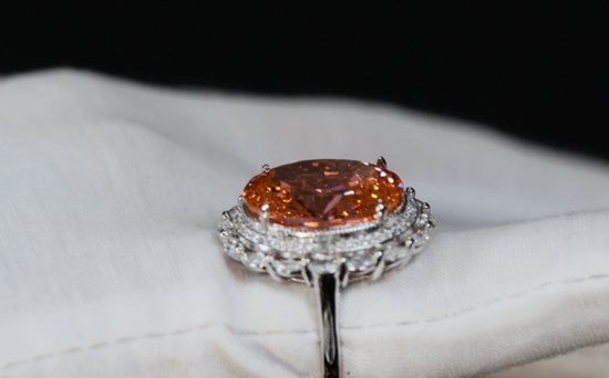 Champagne Diamond Ring | Pink Champagne Diamond Ring | Peach Diamond Ring