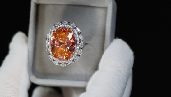 Champagne Diamond Ring | Pink Champagne Diamond Ring | Peach Diamond Ring