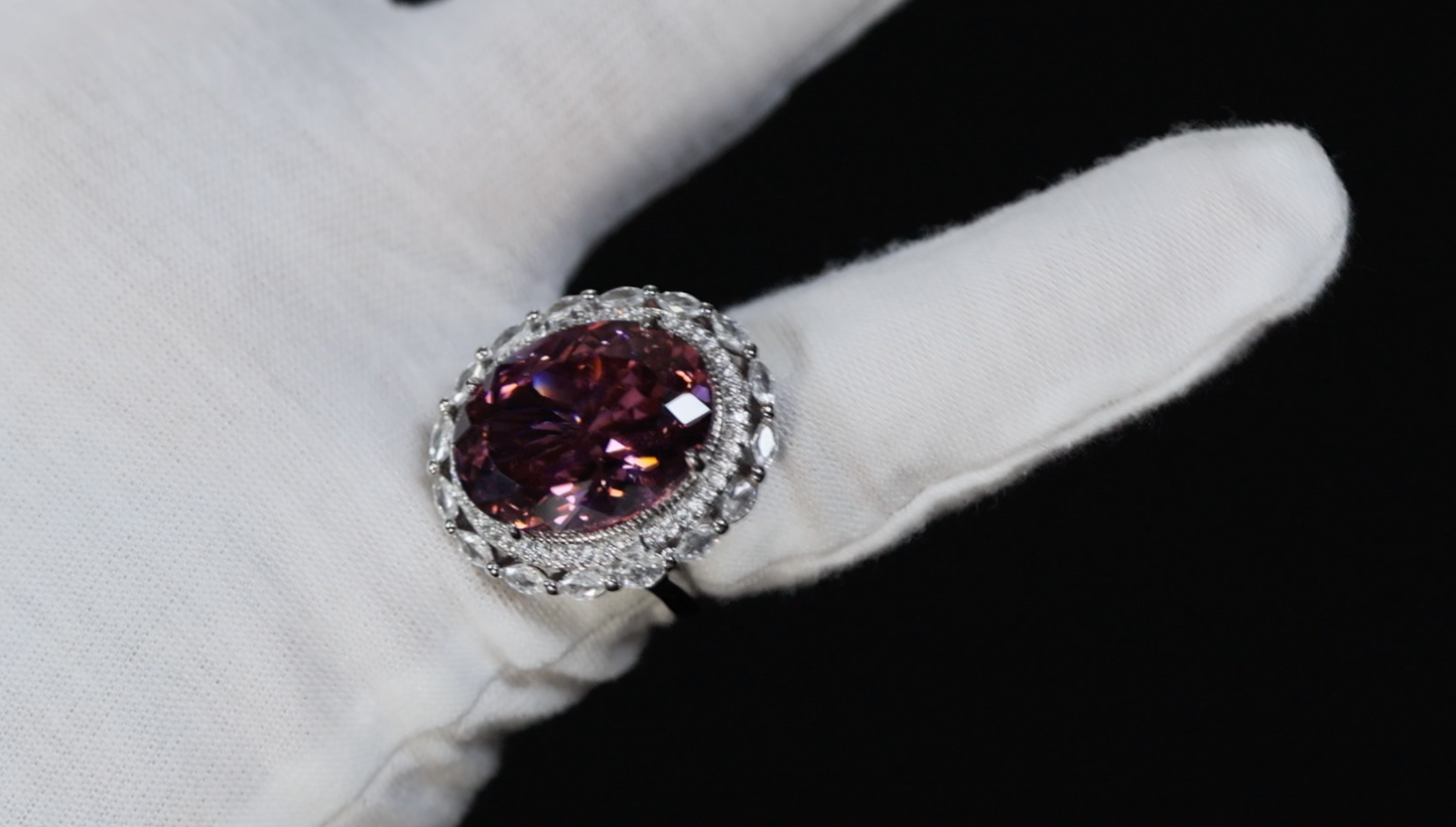 Purple Diamond Ring | Big Purple Diamond Ring | Purple Oval Diamond Ring