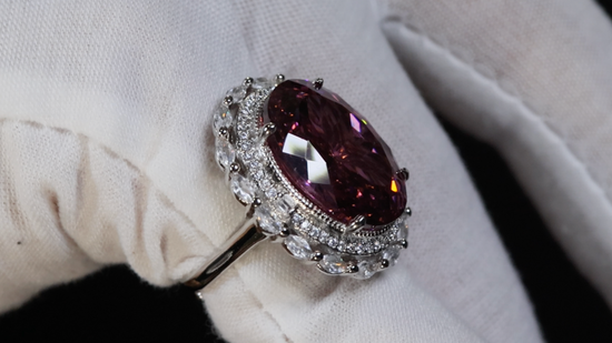 Purple Diamond Ring | Big Purple Diamond Ring | Purple Oval Diamond Ring