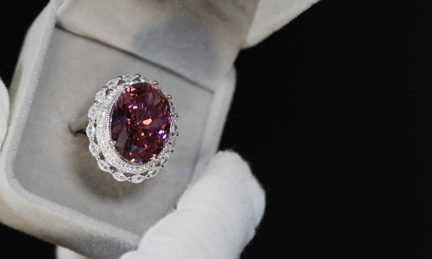 Purple Diamond Ring | Big Purple Diamond Ring | Purple Oval Diamond Ring