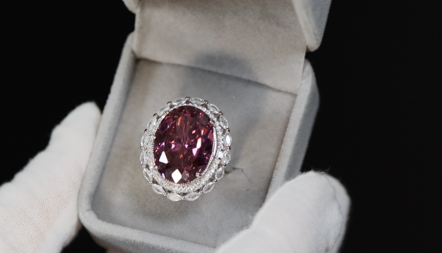 Purple Diamond Ring | Big Purple Diamond Ring | Purple Oval Diamond Ring