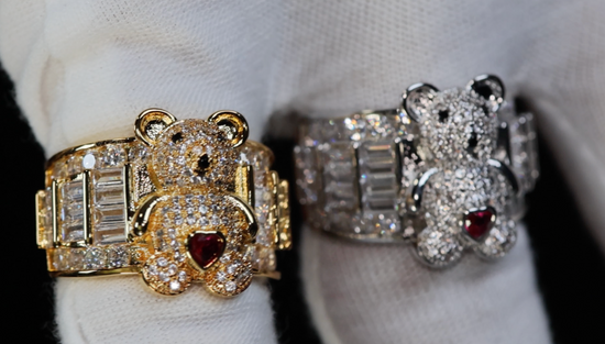 Diamond Teddy Bear Ring | Teddy Bear Ring | Baguette Teddy Bear Ring