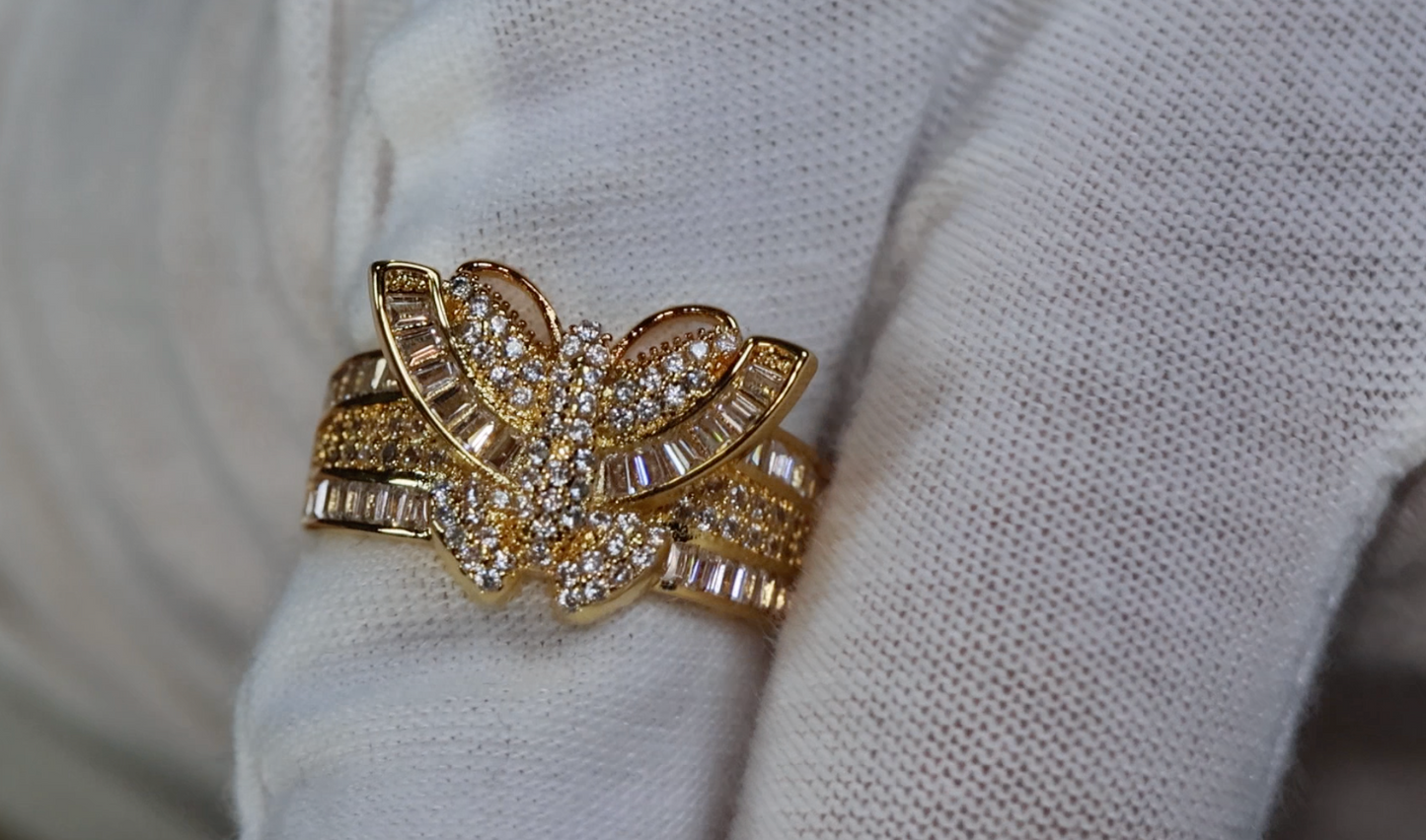 Diamond Butterfly Ring | Butterfly Ring | Gold Butterfly Ring