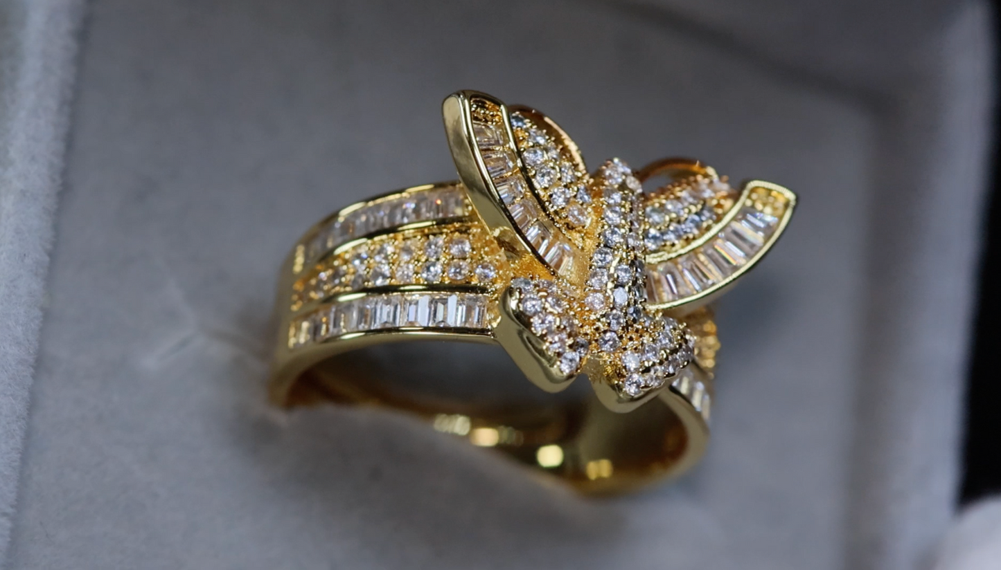 Diamond Butterfly Ring | Butterfly Ring | Gold Butterfly Ring