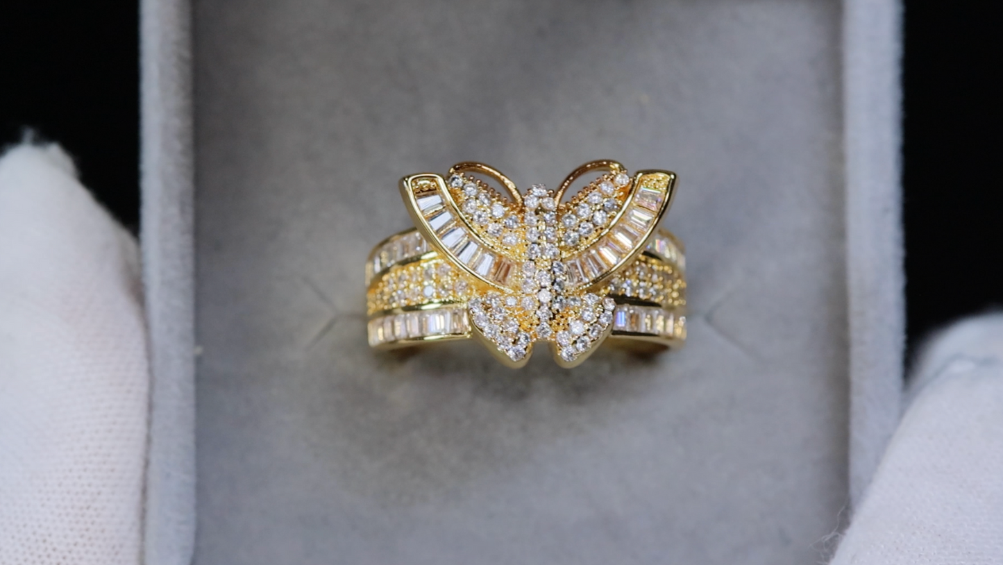 Diamond Butterfly Ring | Butterfly Ring | Gold Butterfly Ring