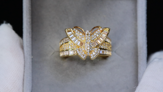 Diamond Butterfly Ring | Butterfly Ring | Gold Butterfly Ring