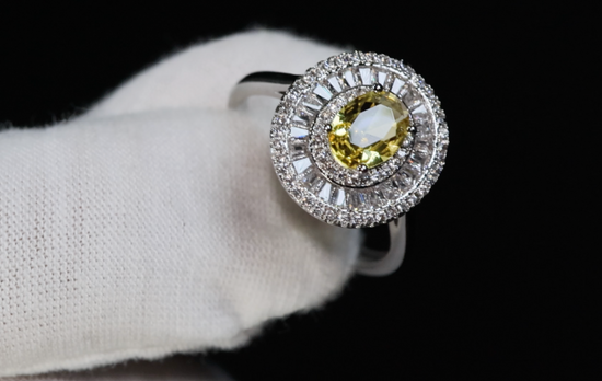 Yellow Diamond Ring | Yellow Diamond Engagement Rings | Womens yellow oval diamond ring