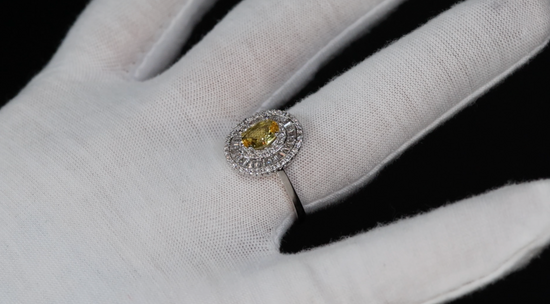 Yellow Diamond Ring | Yellow Diamond Engagement Rings | Womens yellow oval diamond ring