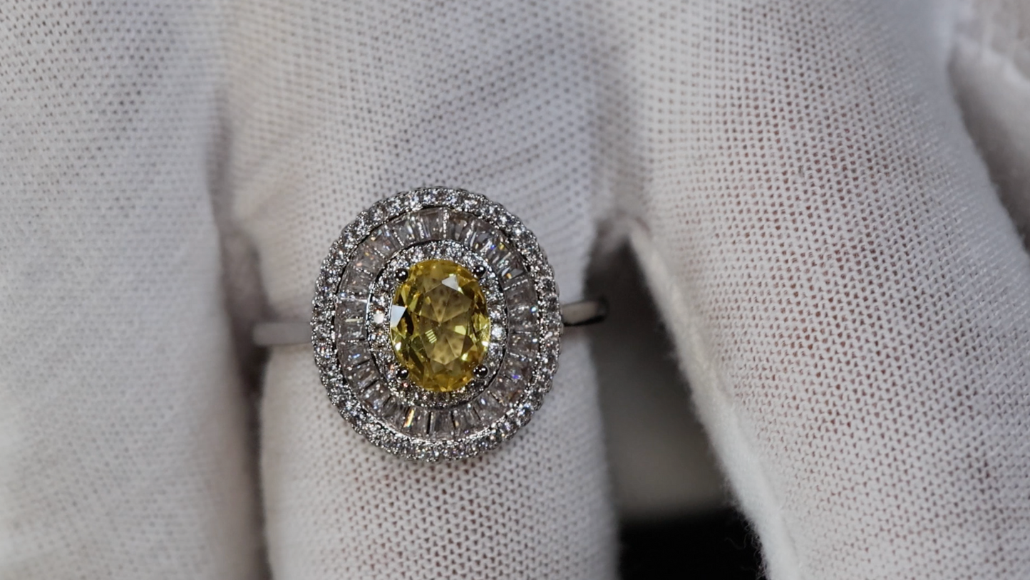 Yellow Diamond Ring | Yellow Diamond Engagement Rings | Womens yellow oval diamond ring