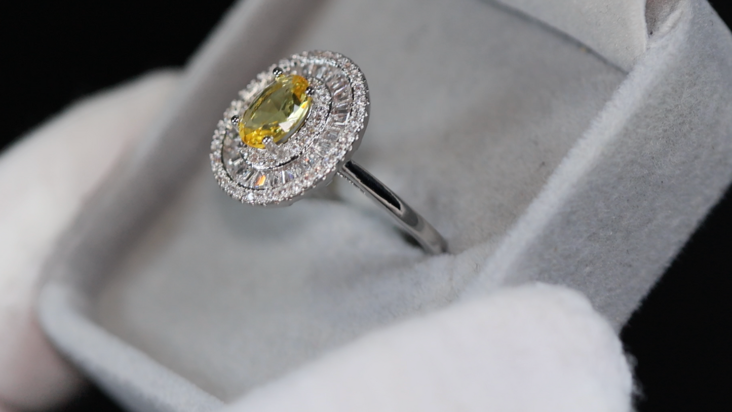 Yellow Diamond Ring | Yellow Diamond Engagement Rings | Womens yellow oval diamond ring