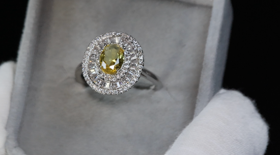 Yellow Diamond Ring | Yellow Diamond Engagement Rings | Womens yellow oval diamond ring