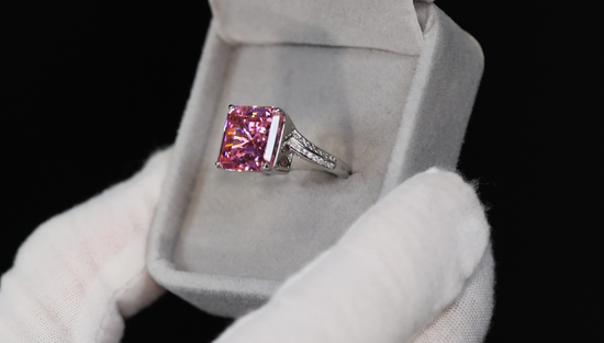 Pink Asscher Cut Diamond Ring | Pink Asscher Diamond Ring