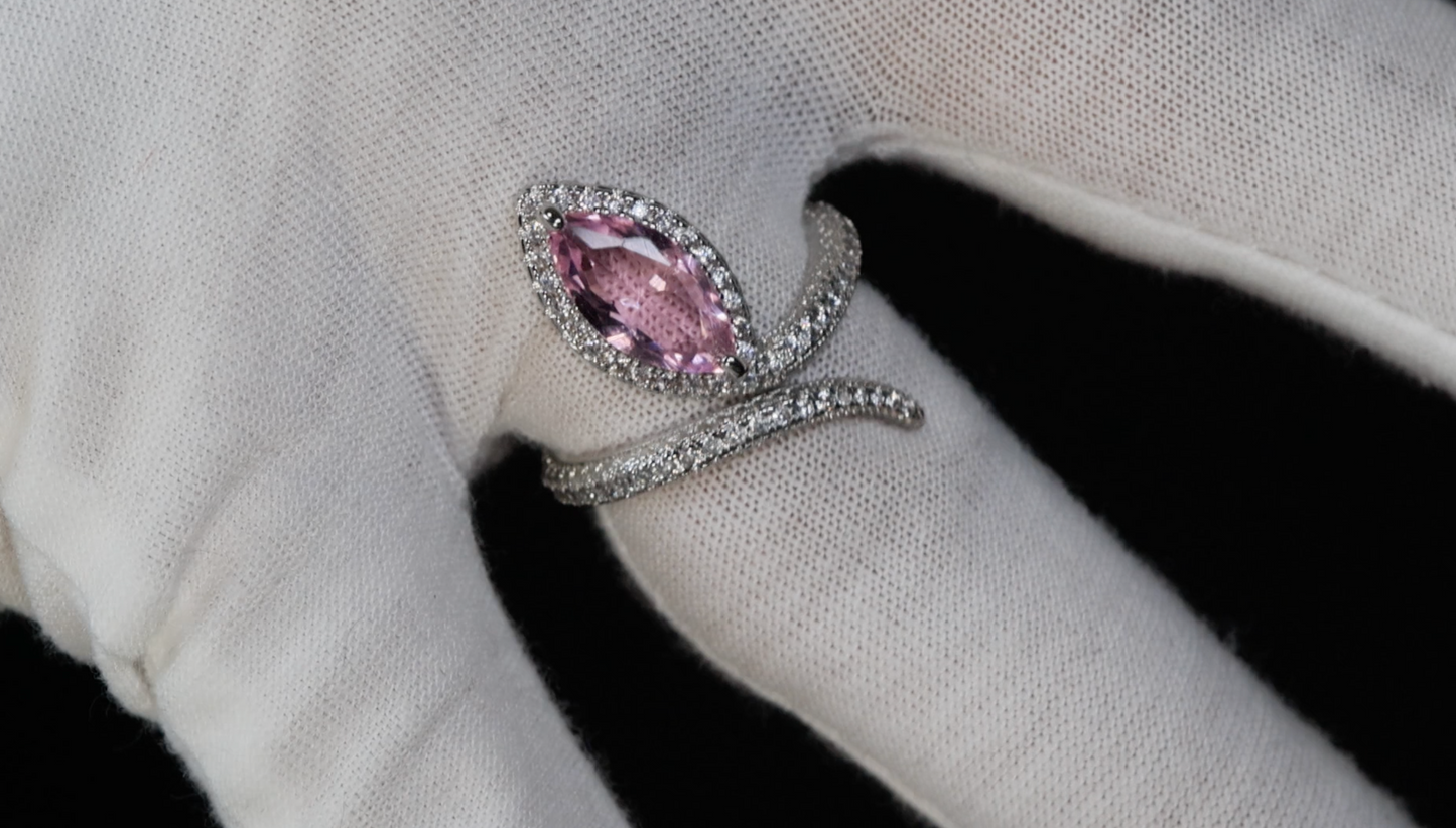 Pink Diamond Marquise Ring | Marquise Diamond Ring | Pink Diamond Ring