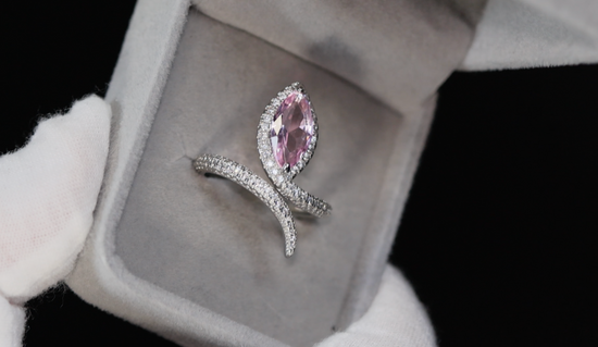 Pink Diamond Marquise Ring | Marquise Diamond Ring | Pink Diamond Ring