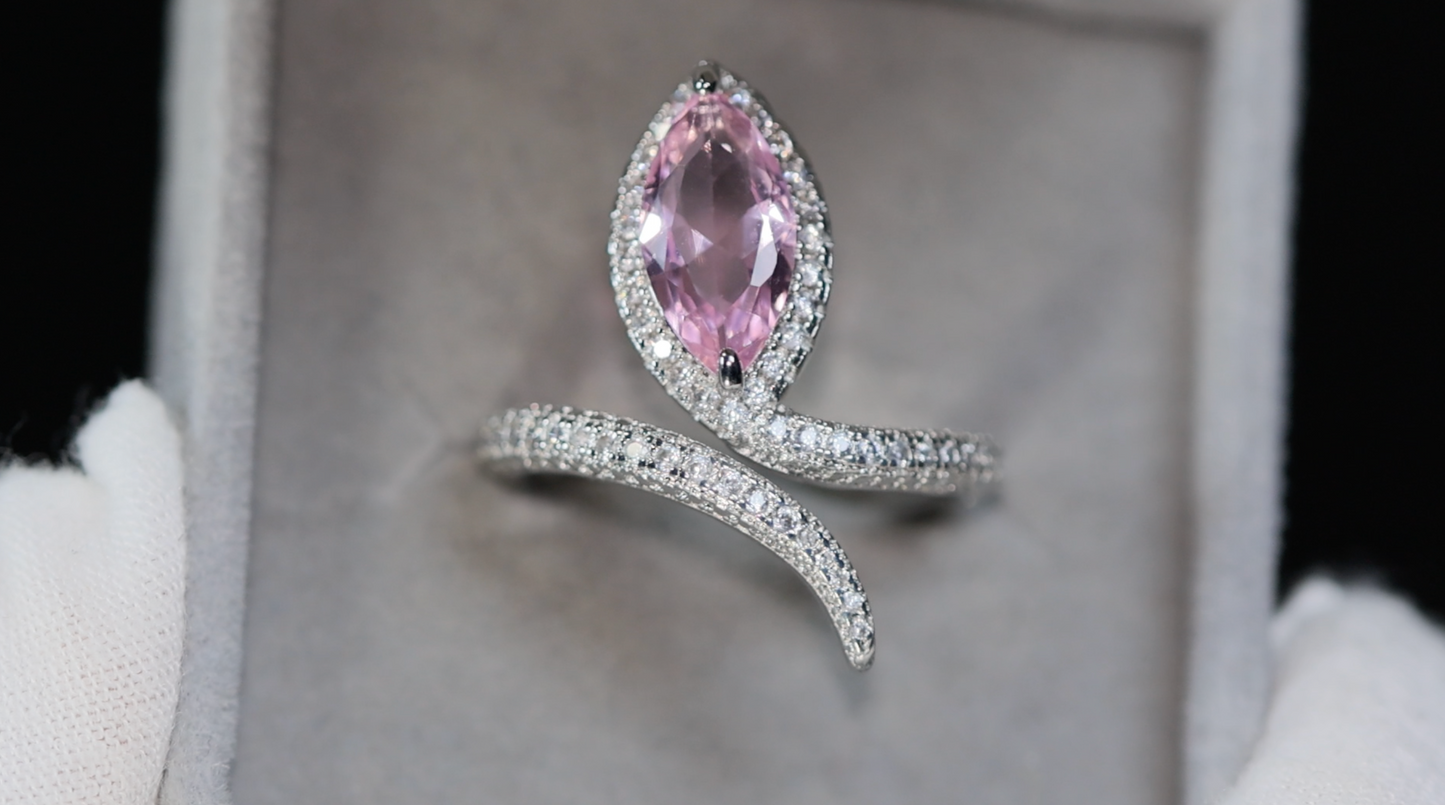 Pink Diamond Marquise Ring | Marquise Diamond Ring | Pink Diamond Ring