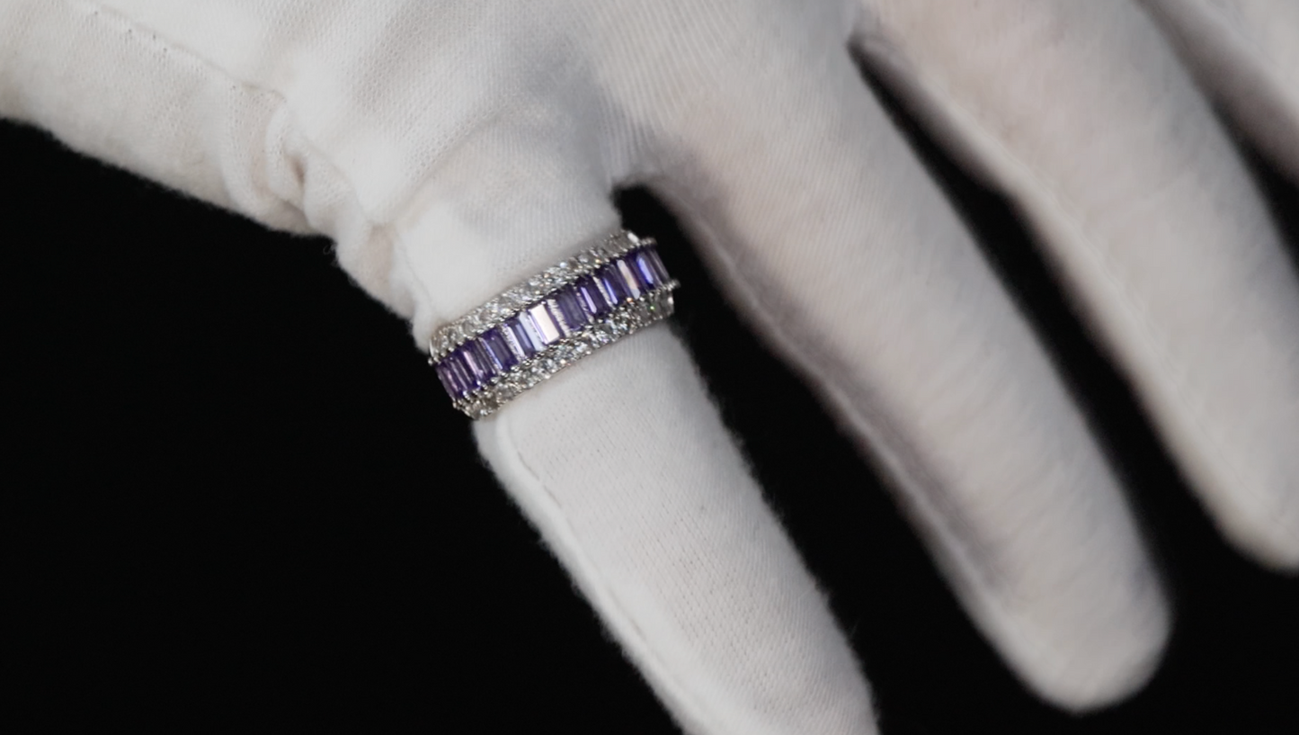 Womens Big Purple Diamond Ring | Mens Purple Diamond Ring