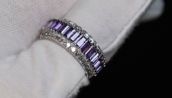 Womens Big Purple Diamond Ring | Mens Purple Diamond Ring