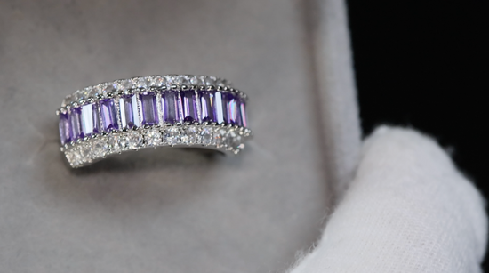 Womens Big Purple Diamond Ring | Mens Purple Diamond Ring