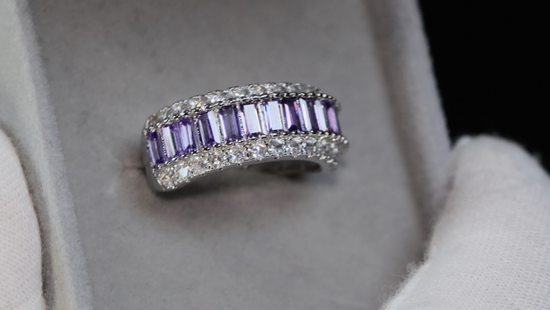 Womens Big Purple Diamond Ring | Mens Purple Diamond Ring