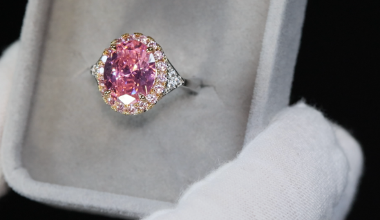 Womens Pink diamond Ring | Pink Oval Cut Diamond Ring