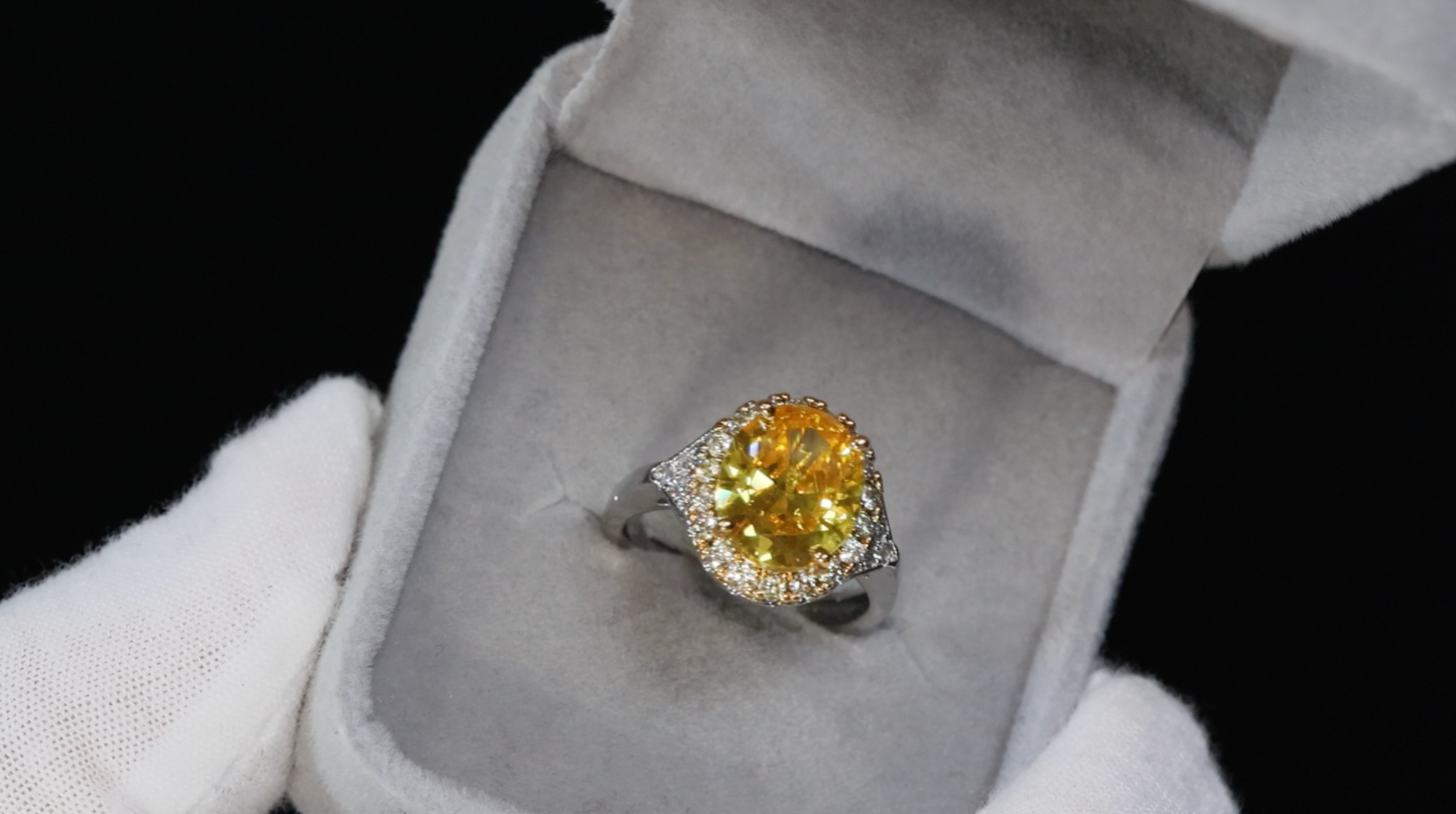 Yellow Diamond Ring | Yellow Oval Diamond Ring