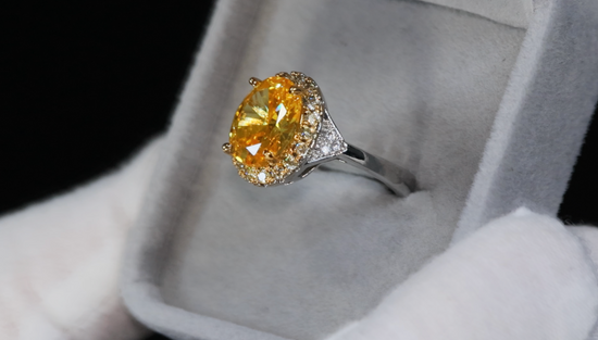 Yellow Diamond Ring | Yellow Oval Diamond Ring