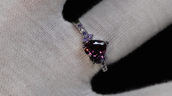 Purple Diamond Ring | Purple Diamond Heart Ring