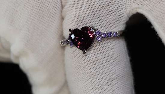 Purple Diamond Ring | Purple Diamond Heart Ring