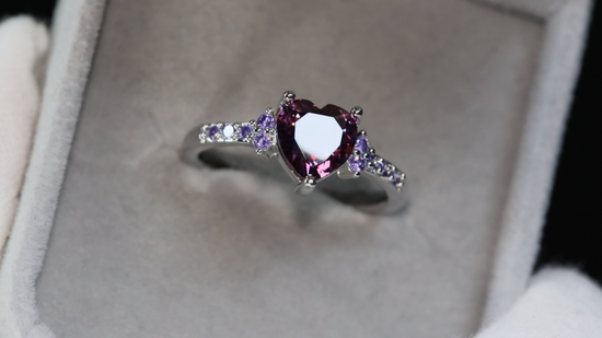 Purple Diamond Ring | Purple Diamond Heart Ring