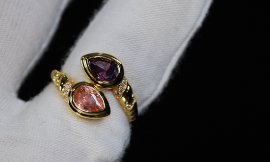 Gold Purple Diamond Ring | Womens Purple Diamond Ring