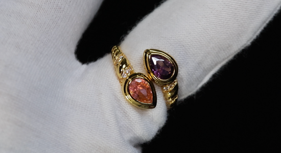 Gold Purple Diamond Ring | Womens Purple Diamond Ring