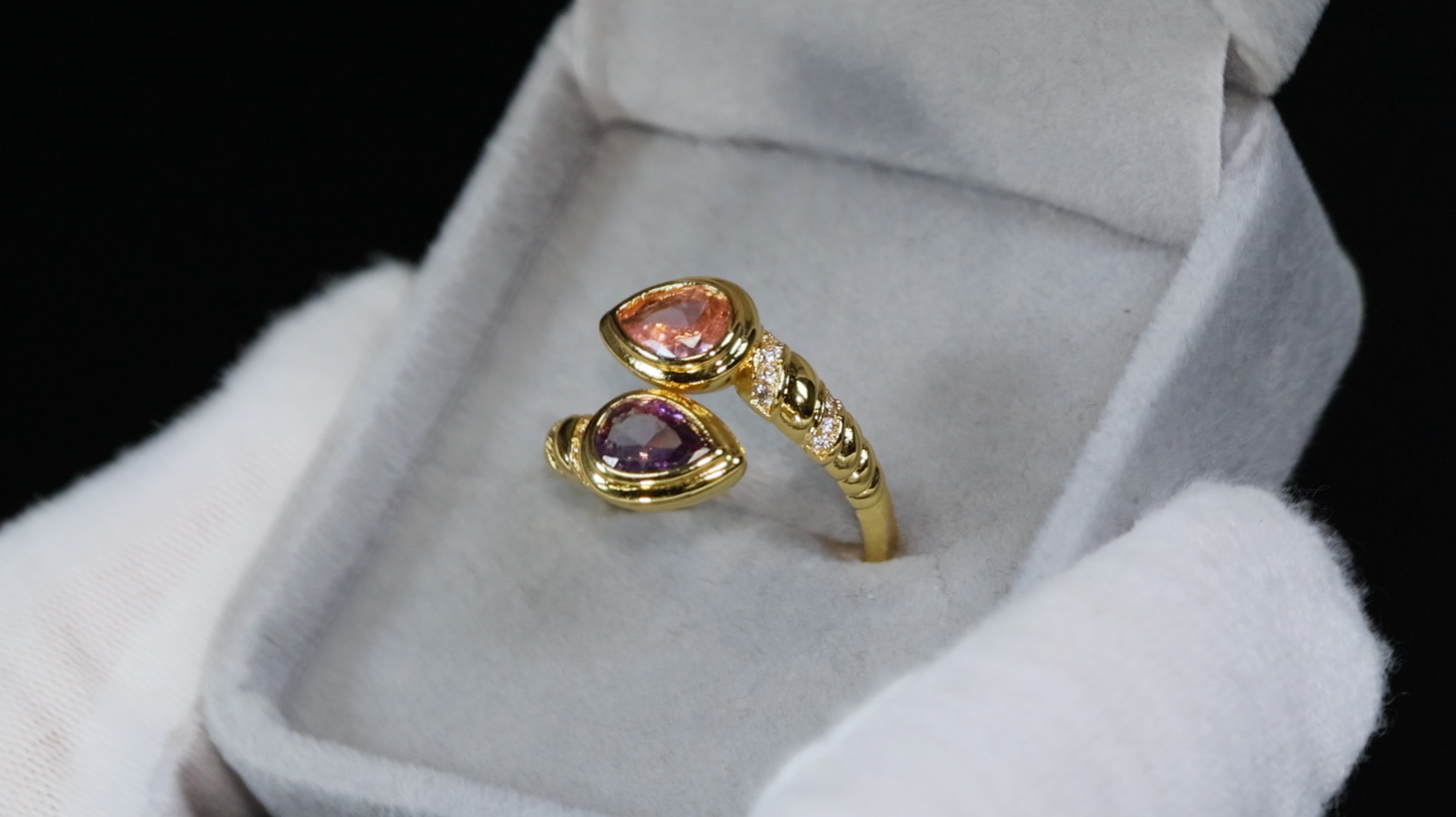 Gold Purple Diamond Ring | Womens Purple Diamond Ring