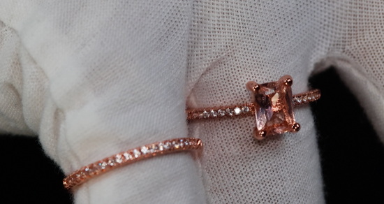 Womens Rose Gold Ring | Rose Gold Engagement Ring | Rose Gold Wedding Ring Set