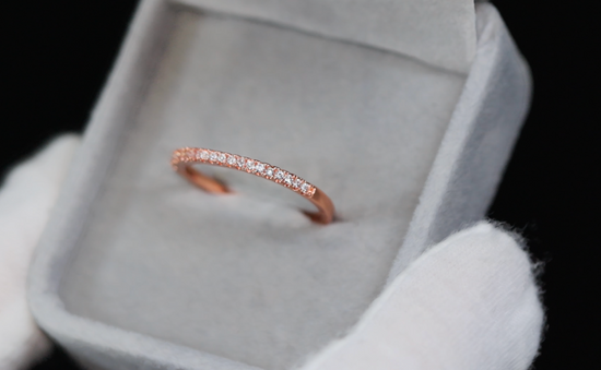 Womens Rose Gold Ring | Rose Gold Engagement Ring | Rose Gold Wedding Ring Set