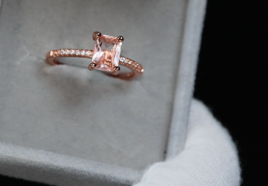 Womens Rose Gold Ring | Rose Gold Engagement Ring | Rose Gold Wedding Ring Set