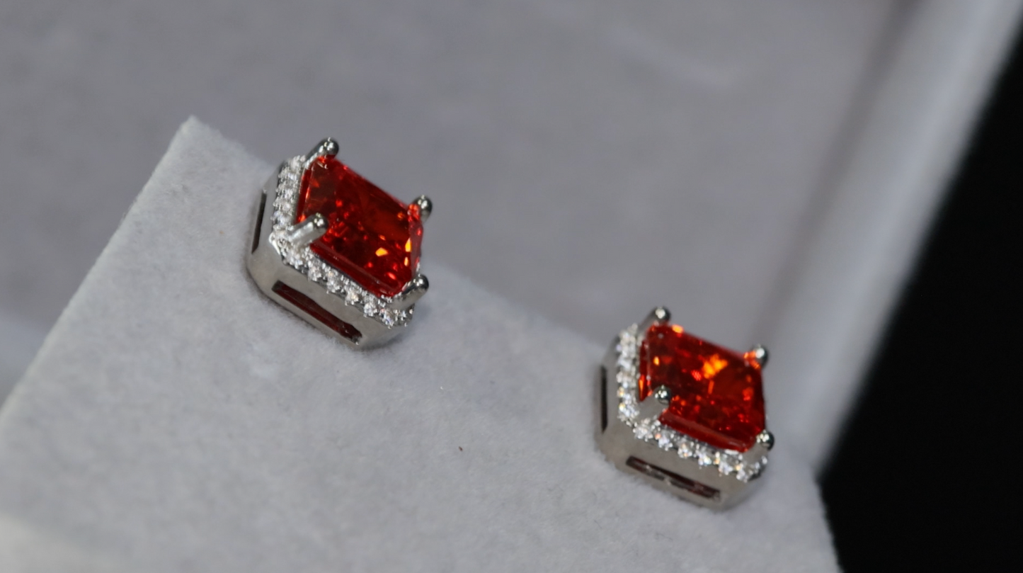 Red Diamond Ear Studs | Ear Studs | Womens Red Diamond Ear Studs