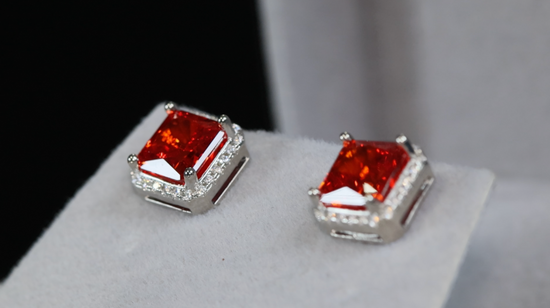 Red Diamond Ear Studs | Ear Studs | Womens Red Diamond Ear Studs