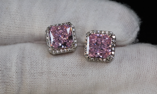 Pink Diamond Earrings | Pink Diamond Ear Studs