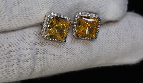 Yellow Diamond Ear Studs | Yellow Diamond Earrings