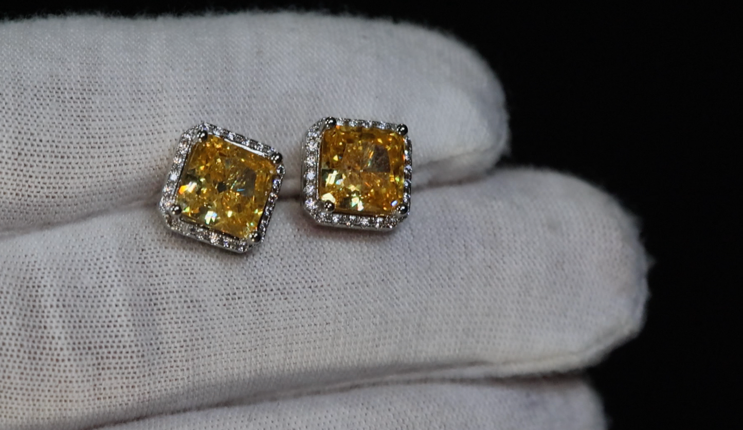 Yellow Diamond Ear Studs | Yellow Diamond Earrings