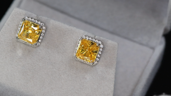 Yellow Diamond Ear Studs | Yellow Diamond Earrings