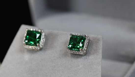 Green Diamond Earrings | Green Diamond Ear Studs