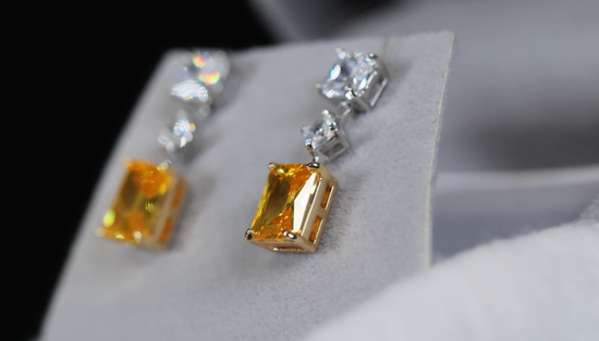 Womens Yellow Diamond Earrings