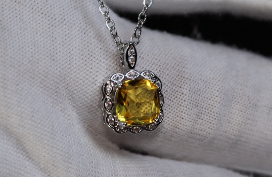 Yellow Diamond Pendant | Womens Yellow Diamond Pendant