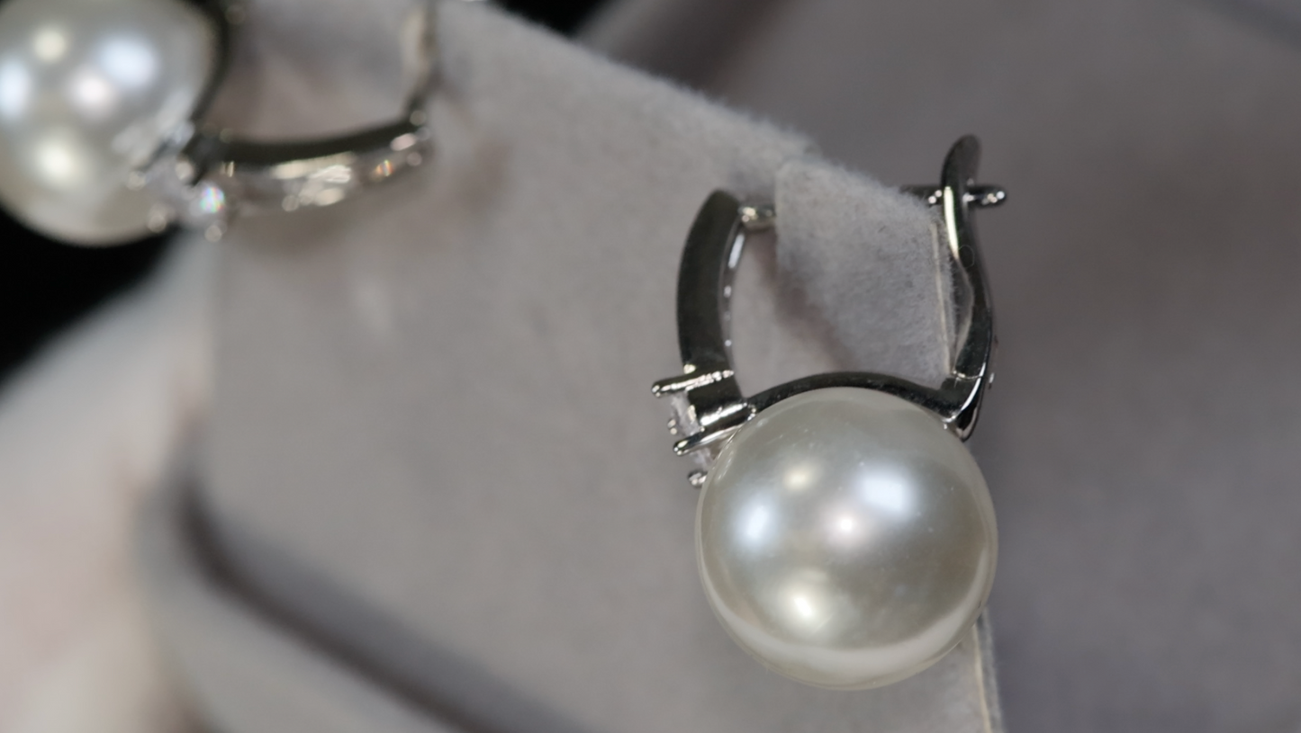 Pearl Earrings | Diamond Pearl Ear Studs | Womens Pearl Earrings