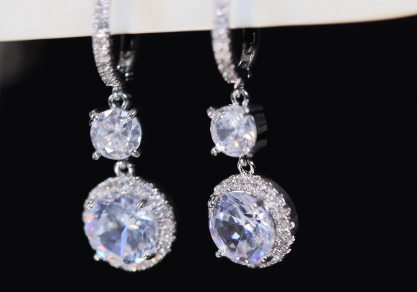 Womens Diamond Earrings | Womens Silver Diamond Earrings