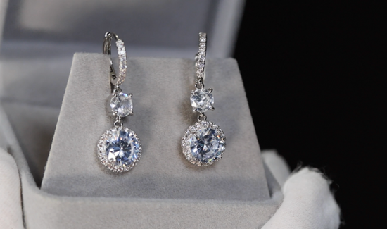 Womens Diamond Earrings | Womens Silver Diamond Earrings